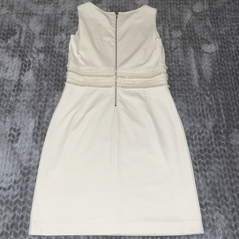 Sara Campbell Sleeveless‎ Dress.  Lined.  Fringe waist.  Size Medium. - Picture 8 of 12